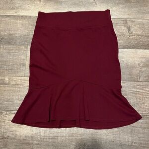 Hybrid & Company Burgundy Pencil Skirt